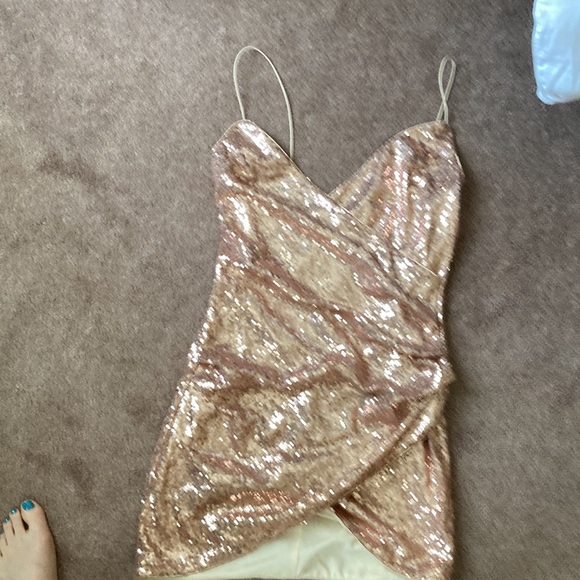 Lush Rose gold sparkly dress - Picture 2 of 6